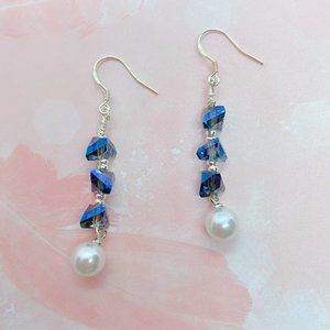 Crystal and Pearl Design Chic Handmade Earrings